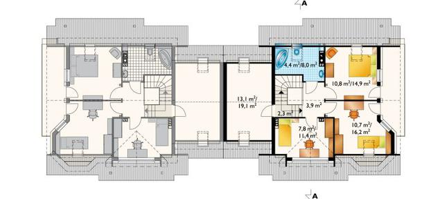 Rzut poddasza POW. 75,8 m²