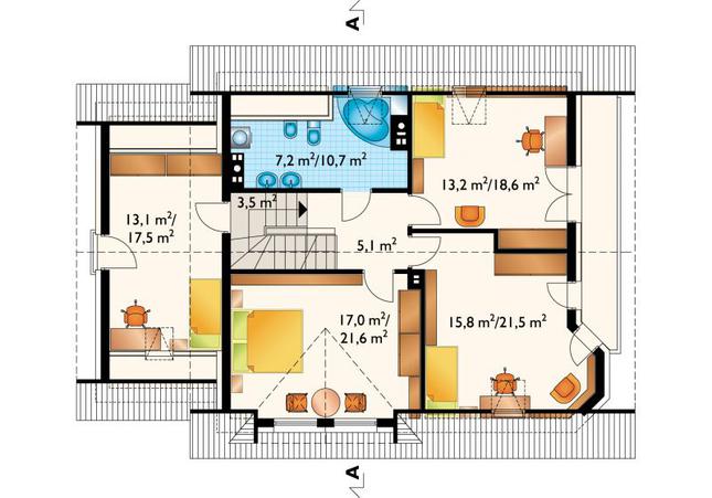 Rzut poddasza POW. 98,5 m²