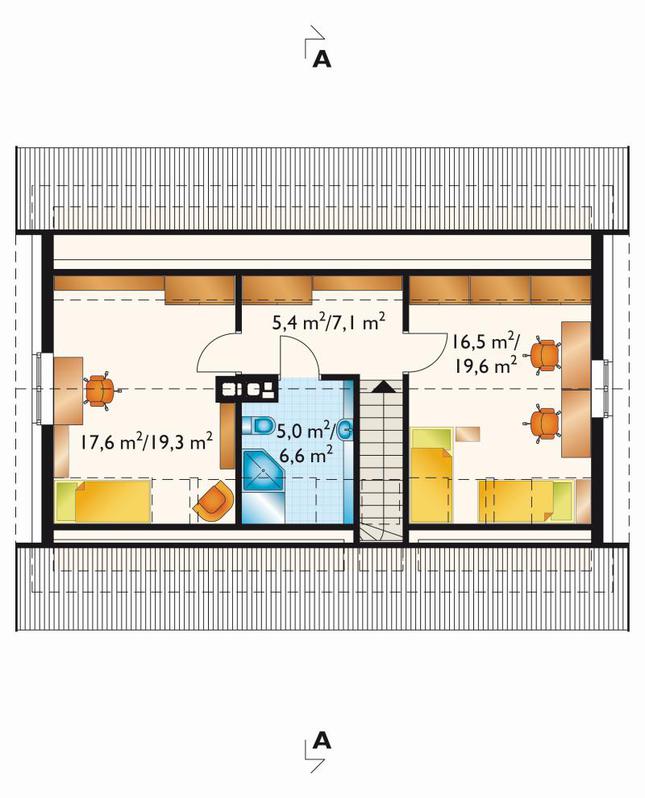 Rzut poddasza POW. 52,6 m²