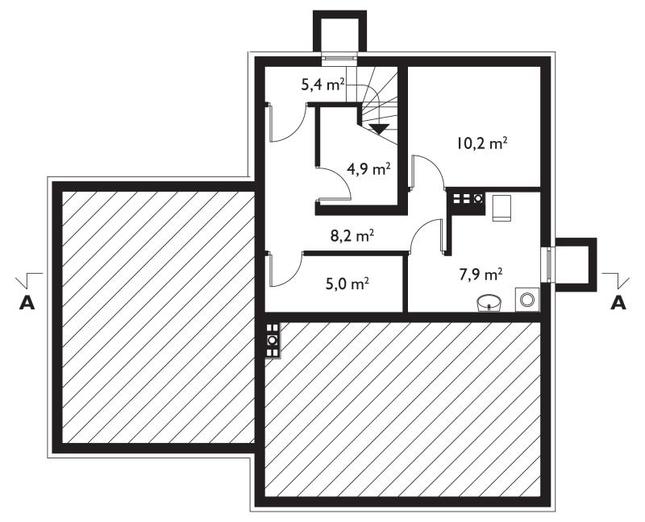 Rzut piwnicy POW. 41,6 m²