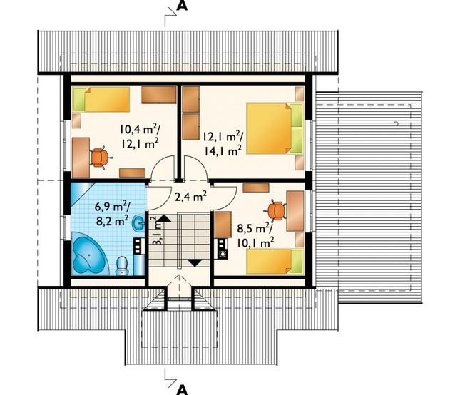 Rzut poddasza POW. 50,0 m²