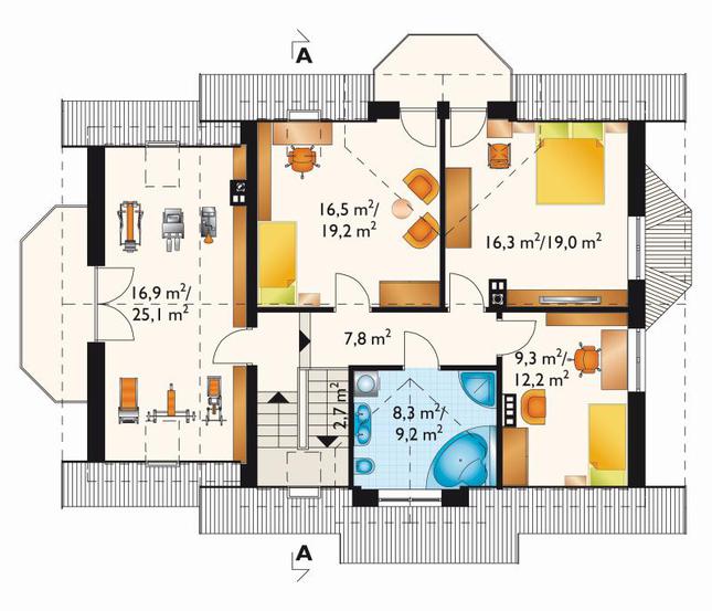 Rzut poddasza POW. 95,2 m²