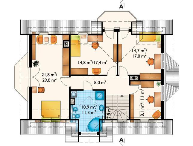 Rzut poddasza POW. 96,6 m²