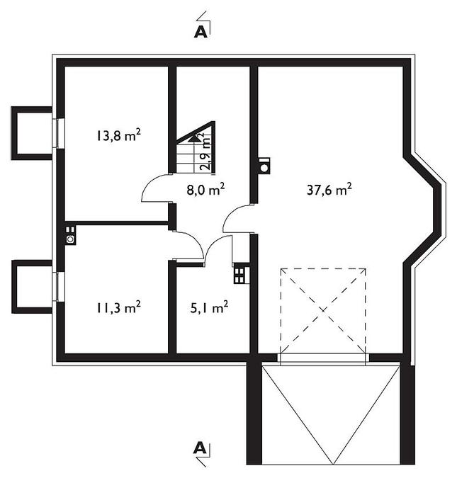 Rzut piwnicy POW. 78,7 m²