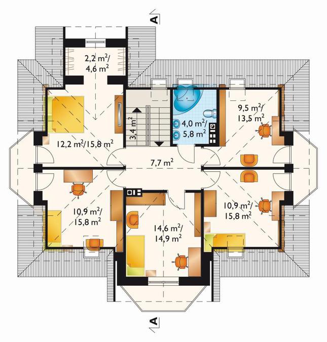 Rzut poddasza POW. 97,3 m²