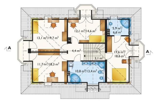 Rzut poddasza POW. 98,7 m²