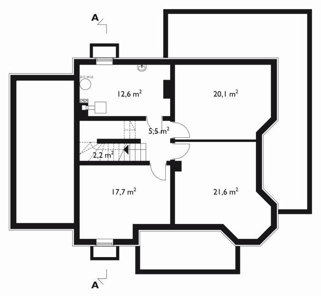 Rzut piwnicy POW. 79,8 m²