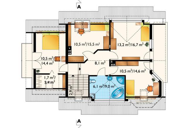 Rzut poddasza POW. 86,4 m²