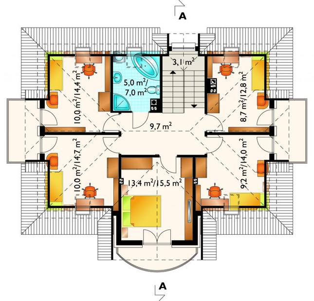 Rzut poddasza POW. 91,2 m²
