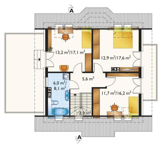 Rzut poddasza POW. 66,9 m²