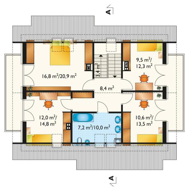 Rzut poddasza POW. 83,3 m²