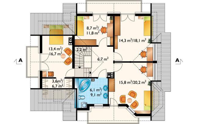 Rzut poddasza POW. 91,5 m²