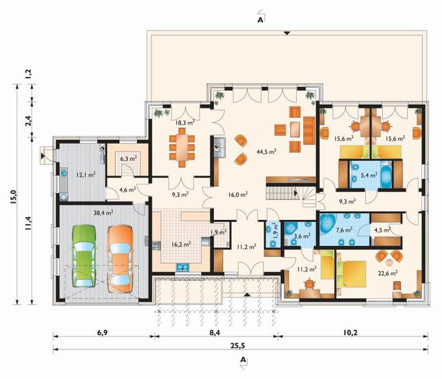 Rzut parteru POW. 276,1 m²