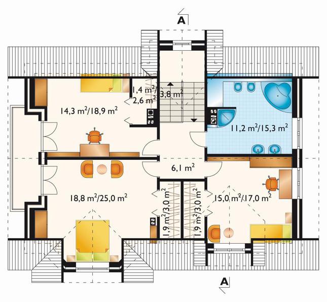 Rzut poddasza POW. 94,7 m²