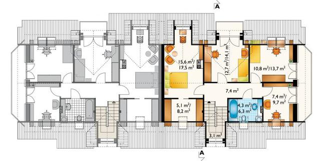 Rzut poddasza POW. 80,0 m²