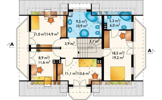 Rzut poddasza POW. 83,2 m²