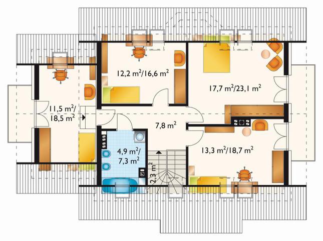 Rzut poddasza POW. 94,3 m²