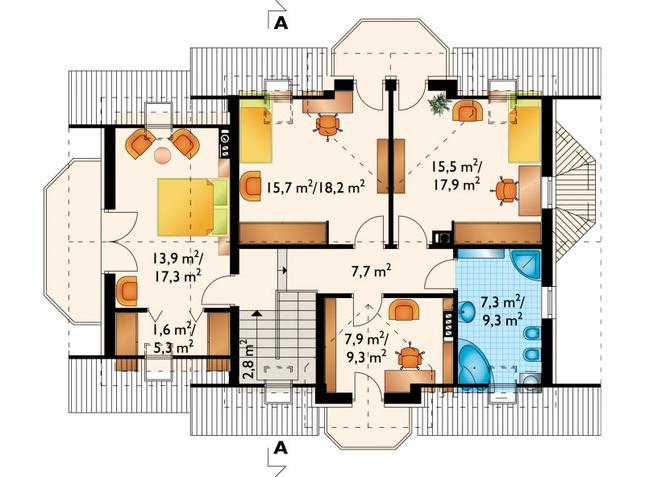 Rzut poddasza POW. 87,8 m²