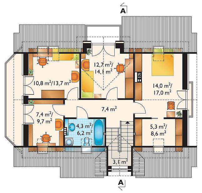 Rzut poddasza POW. 79,8 m²