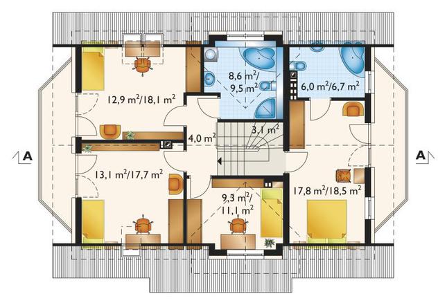 Rzut poddasza POW. 88,7 m²
