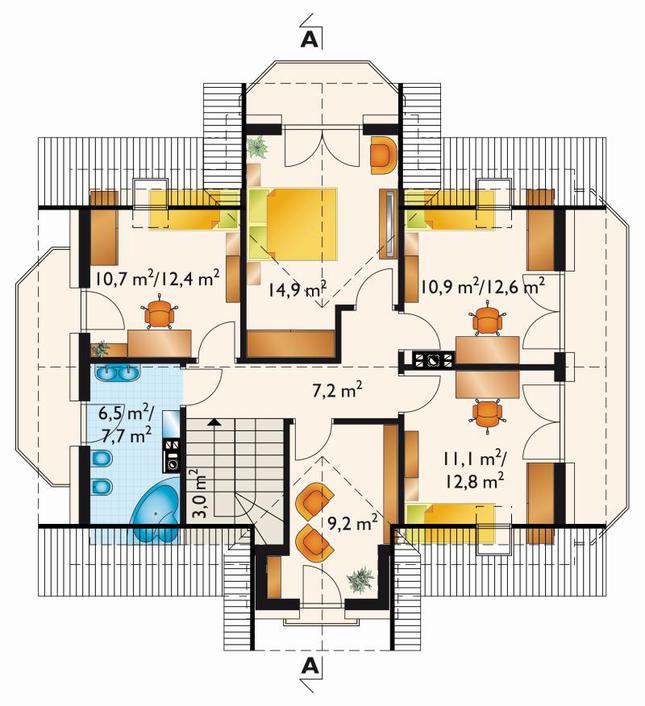 Rzut poddasza POW. 79,8 m²