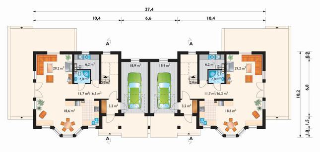 Rzut parteru POW. 98,3 m²