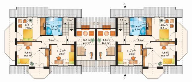 Rzut poddasza POW. 100,5 m²