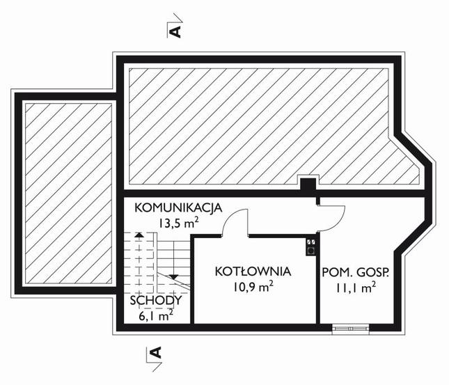 Rzut piwnicy POW. 41,6 m²