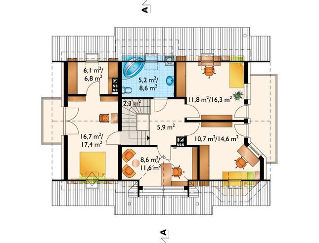 Rzut poddasza POW. 83,5 m²
