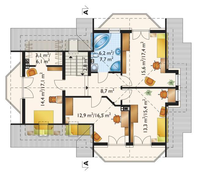 Rzut poddasza POW. 91,7 m²