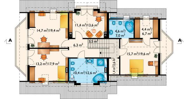 Rzut poddasza POW. 109,2 m²
