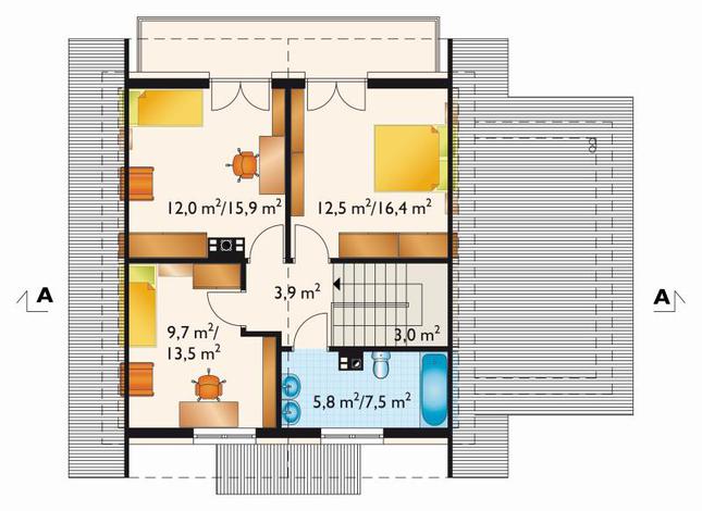 Rzut poddasza POW. 60,2 m²