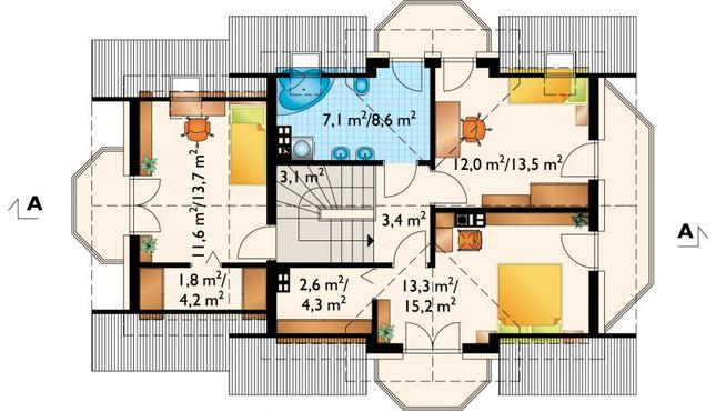 Rzut poddasza POW. 66,0 m²