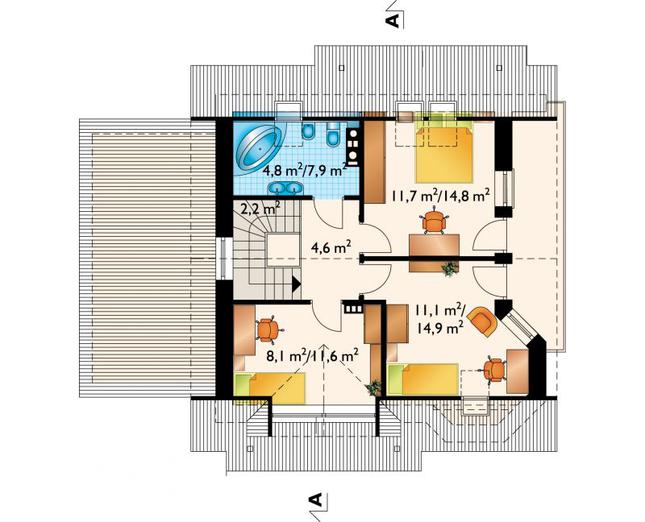 Rzut poddasza POW. 56,0 m²