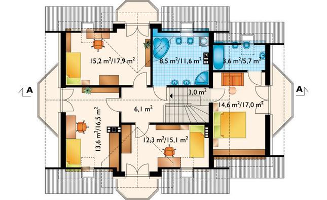 Rzut poddasza POW. 92,9 m²