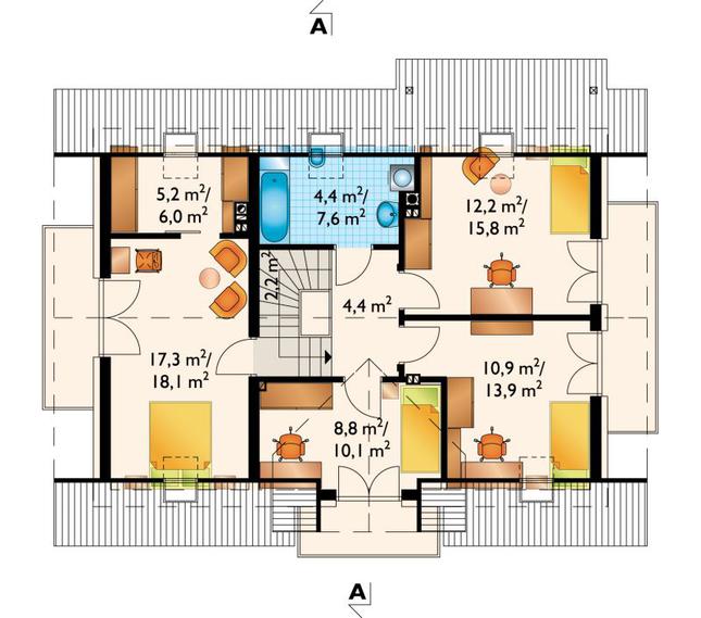 Rzut poddasza POW. 78,1 m²