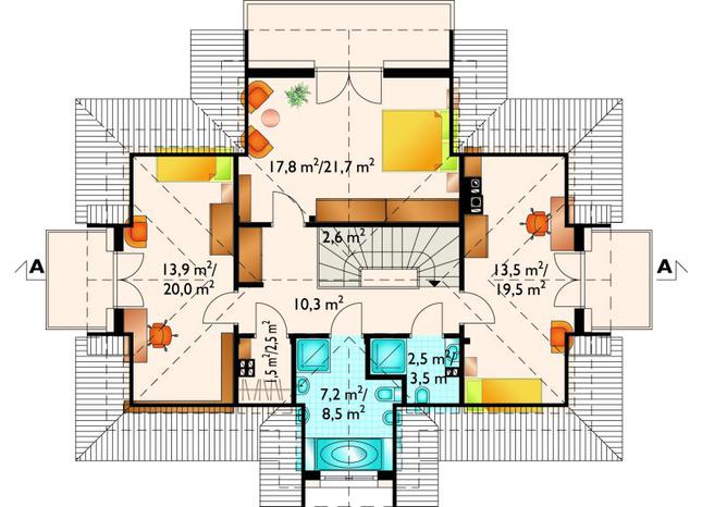 Rzut poddasza POW. 88,6 m²