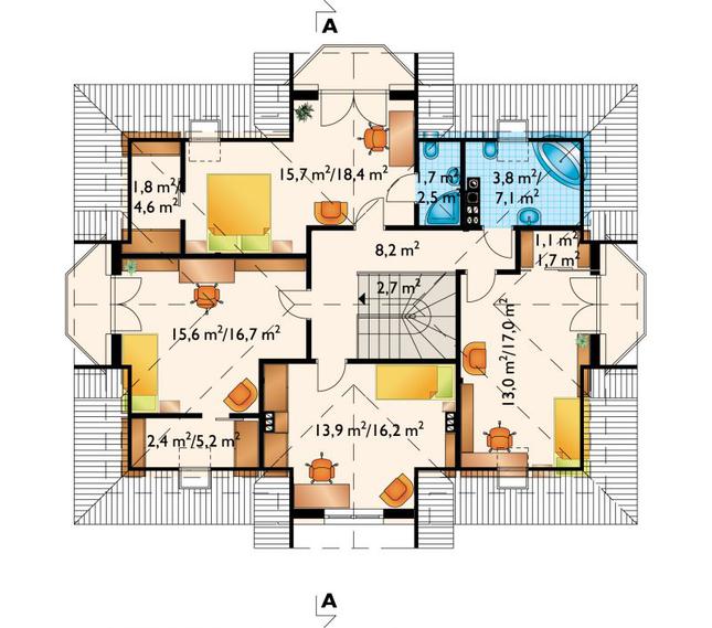 Rzut poddasza POW. 100,3 m²