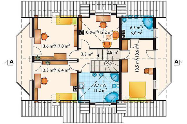 Rzut poddasza POW. 88,9 m²