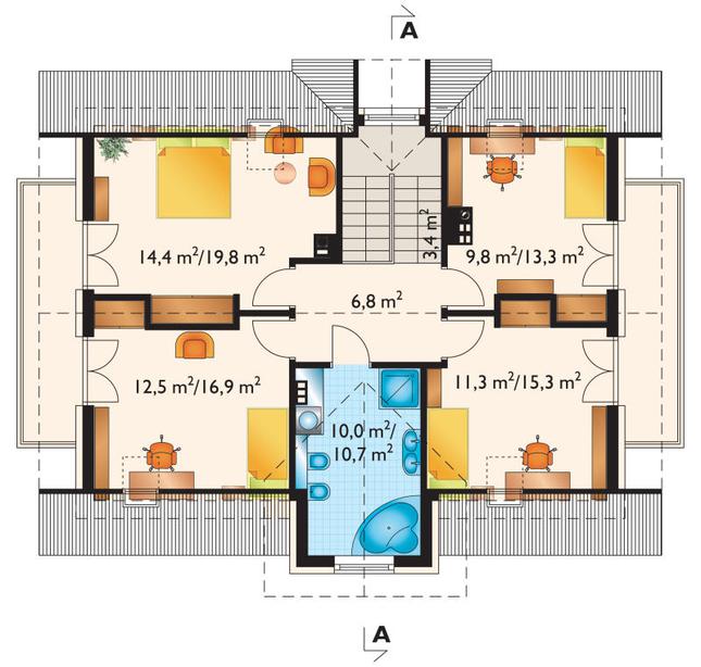 Rzut poddasza POW. 86,2 m²