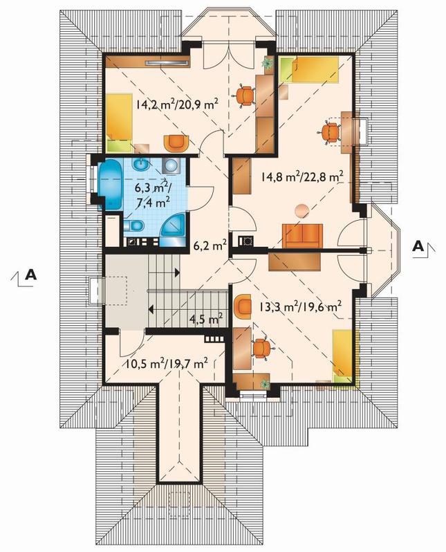 Rzut poddasza POW. 81,4 m²