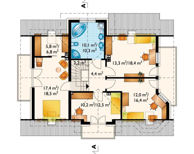 Rzut poddasza POW. 89,5 m²