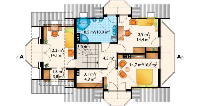 Rzut poddasza POW. 71,2 m²