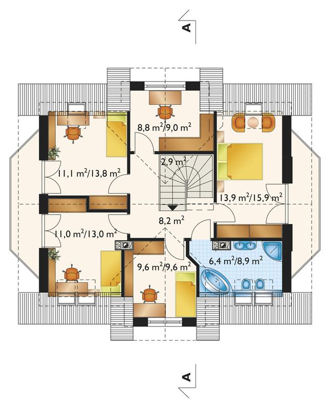 Rzut poddasza POW. 81,3 m²