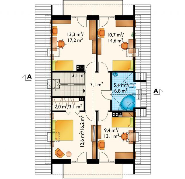 Rzut poddasza POW. 81,2 m²