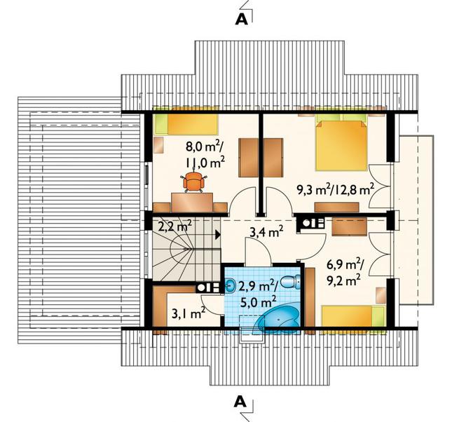 Rzut poddasza POW. 46,7 m²