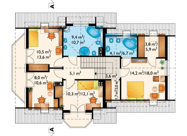 Rzut poddasza POW. 89,3 m²