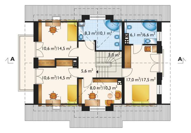 Rzut poddasza POW. 82,1 m²