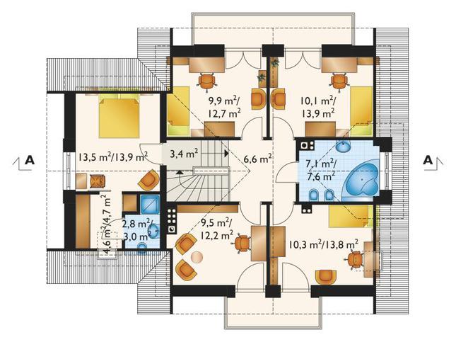 Rzut poddasza POW. 91,9 m²
