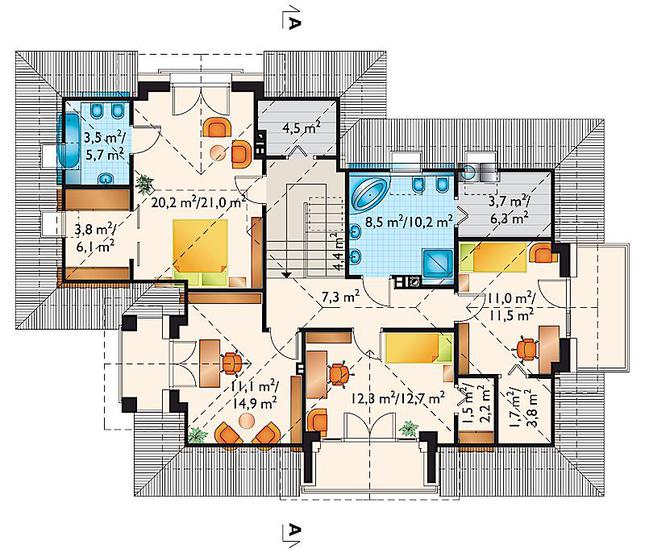 Rzut poddasza POW. 110,6 m²